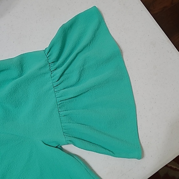 Kaari Blue off-the-shoulder blouse in a vibrant greenish teal color size XL - Picture 5 of 8